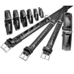 Karlie BUFFALO KROKO Büffelleder-Halsband - Schwarz