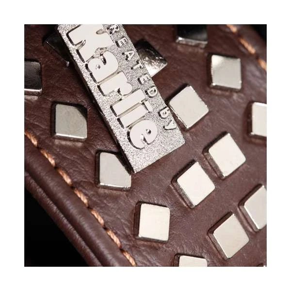 Karlie Vintage Halsband Mit 4eck-Nieten 50mm - Braun 3 Karlie Vintage Halsband Mit 4eck-Nieten 50mm - Braun – Bild 3